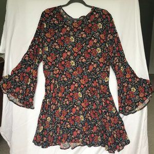 American Eagle Floral Dress with Bell Sleeves